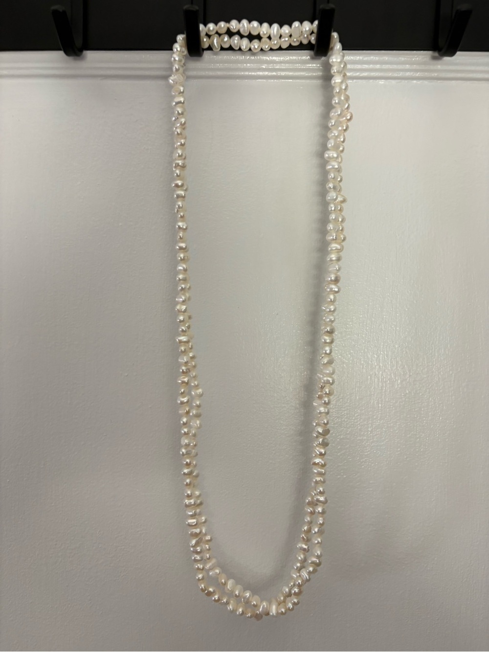 Freshwater Pearl Long Necklace in White
